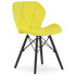 Żółte pikowane welurowe krzesło - Zeno 6X
