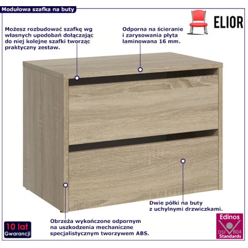 Nowoczesna szafka na obuwie sonoma Ohio