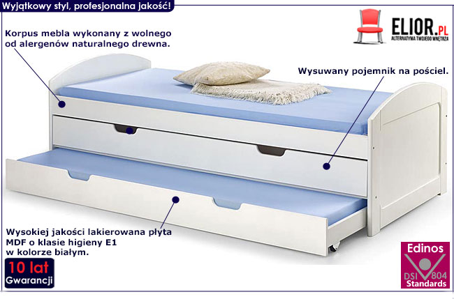 Dwuosobowe łóżko dziecięce 90x200 Colar