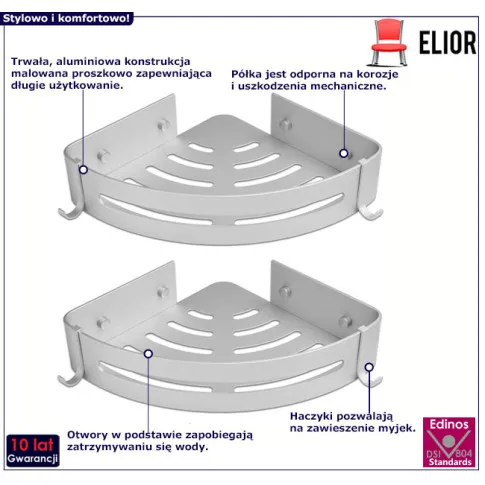 Srebrna półka prysznicowa Alunis