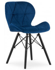 Granatowe krzesło kuchenne tapicerowane - Zeno 6X w sklepie Edinos.pl