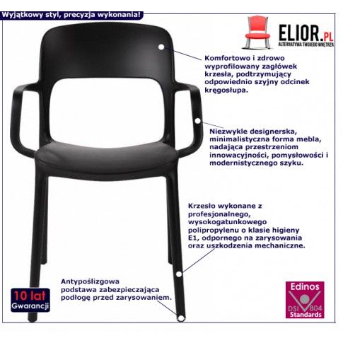 Fotografia Krzesło Deliot - czarne z kategorii Krzesła metalowe