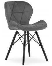 Szare welurowe krzesło pikowane do stołu - Zeno 6X