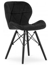 Czarne welurowe krzesło do stołu - Zeno 6X w sklepie Edinos.pl