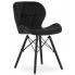 Czarne welurowe krzesło do stołu - Zeno 6X