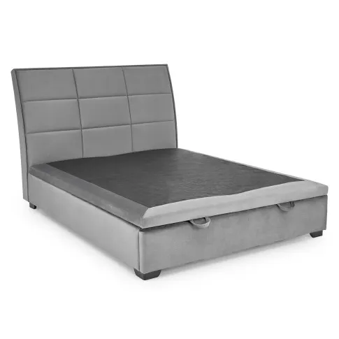 Szare tapicewrowane welurem lozko Ebro 4X