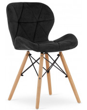 Czarne welurowe krzesło kuchenne - Zeno 4X w sklepie Edinos.pl