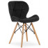 Czarne welurowe krzesło kuchenne - Zeno 4X