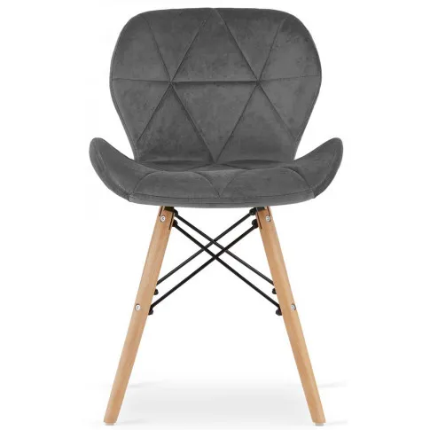 komplet szarych krzeseł do kuchni nowoczesnej aksamit Zeno 4X