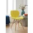 Żółte skandynawskie krzesło tapicerowane Inez 4X
