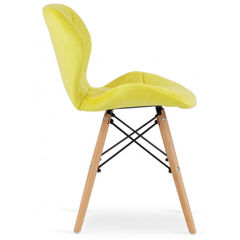 Żółte aksamitne krzesło pikowane Zeno 4S