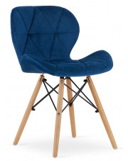 Granatowe krzesło tapicerowane do jadalni - Zeno 4X w sklepie Edinos.pl