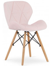 Różowe krzesło welurowe pikowane do stołu - Zeno 4X w sklepie Edinos.pl