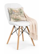 Białe tapicerowane krzesło kuchenne - Inez 3X w sklepie Edinos.pl