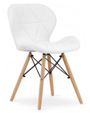 Białe tapicerowane krzesło kuchenne - Zeno 3X w sklepie Edinos.pl
