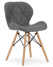 Szare krzesło tapicerowane skórą ekologiczną - Zeno 3X w sklepie Edinos.pl