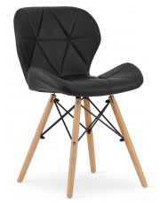 Czarne tapicerowane krzesło w stylu nowoczesnym - Zeno 3X w sklepie Edinos.pl