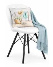 Białe tapicerowane krzesło kuchenne - Inez 5X w sklepie Edinos.pl