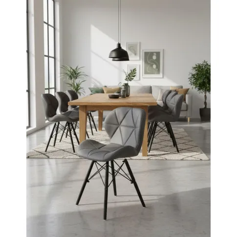 Szare pikowane krzesło skandynawskie   Inez 5X