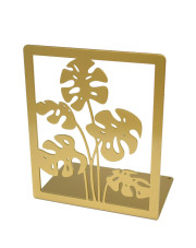 Złota podpórka na książki z dekorem roślinnym - Morik