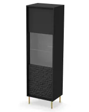 Czarna nowoczesna witryna z frontami 3D - Juppi 5X w sklepie Edinos.pl