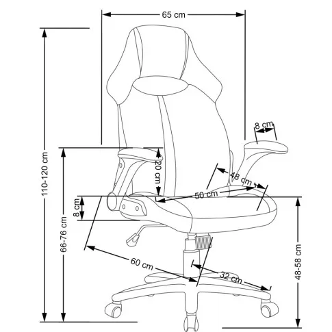 Wymiary fotela obrotowego Hatrix