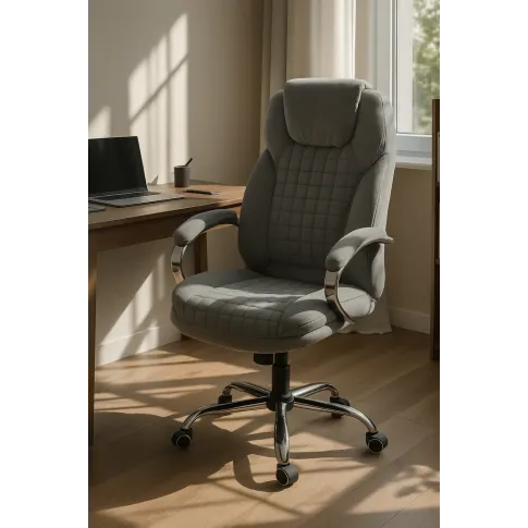 Szary welurowy fotel obrotowy   Urva 3X