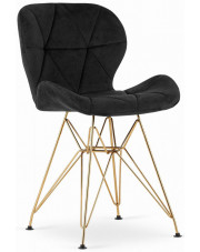 Czarne nowoczesne krzesło kuchenne tapicerowane - Sarema 3X w sklepie Edinos.pl