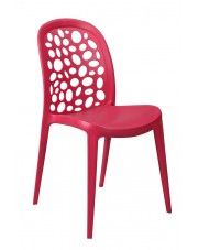 Krzesło z ażurowym oparciem Elia - czerwone w sklepie Edinos.pl