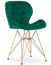 Zielone nowoczesne krzesło tapicerowane - Sarema 3X w sklepie Edinos.pl