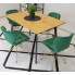 jadalnia z zastosowaniem kompletu 4 krzeseł aksamitnych sarema w kolorze zielonym