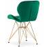 komplet 4 nowoczesnych pikowanych krzeseł w kolorze zielonym sarema