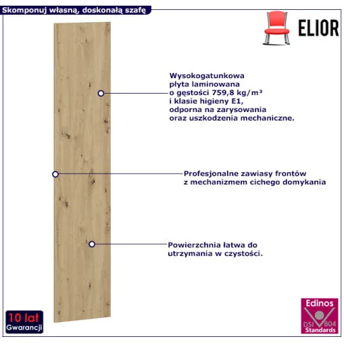 Front do szafy dąb artisan Wax 3X