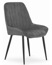 Szare nowoczesne krzesło welurowe do jadalni - Werso 3X