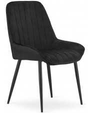 Czarne pikowane welurowe krzesło - Werso 3X