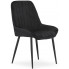 4x czarne pluszowe krzesło z eleganckimi przeszyciami werso