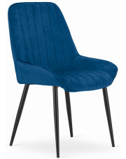 Granatowe krzesło tapicerowane metalowe do kuchni - Werso 3X w sklepie Edinos.pl
