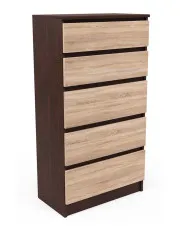 Nowoczesna komoda wenge + dąb sonoma 60 cm - Beta 3X w sklepie Edinos.pl