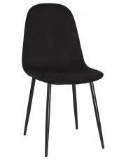 Czarne gładkie krzesło welurowe - Rosato 3X w sklepie Edinos.pl