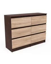 Nowoczesna komoda wenge + dąb sonoma 100 cm  - Daxa 3X w sklepie Edinos.pl