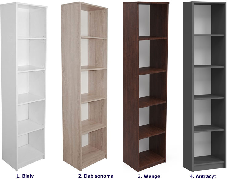 Regał otwarty słupek z półkami dąb sonoma Stejar 3X