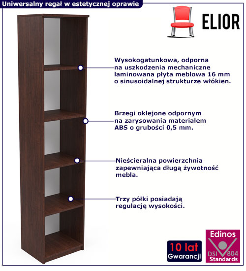 Regał słupek na książki wenge Stejar 3X