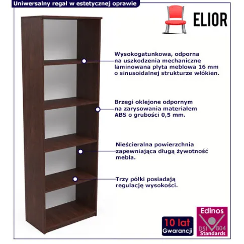 Regal wenge na książki Loberft 4X