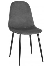 Ciemnoszare welurowe krzesło kuchenne - Rosato 3X w sklepie Edinos.pl