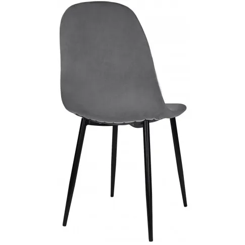 zestaw 4 pluszowych ciemnoszarych krzeseł rosato