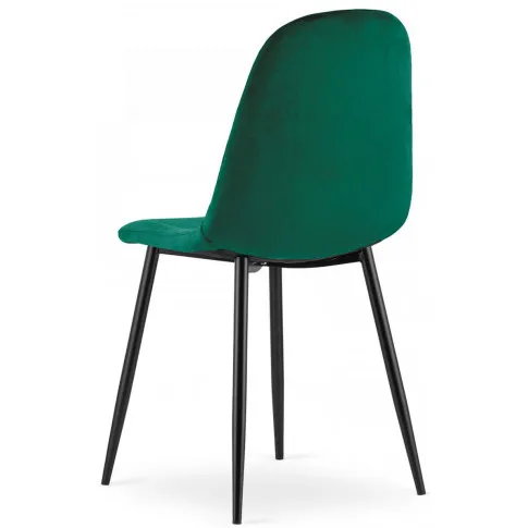 komplet zielonych aksamitnych krzeseł metalowych paleo