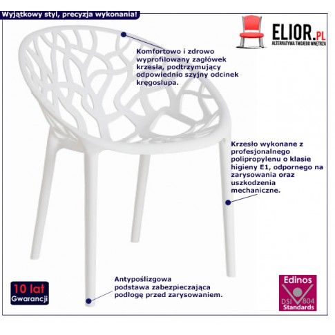 Fotografia Krzesło ażurowe Giato - białe z kategorii Krzesła