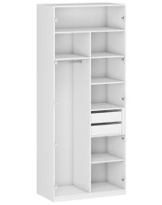 Biały korpus szafy z drążkiem i półkami 100 cm - Wax 10X w sklepie Edinos.pl