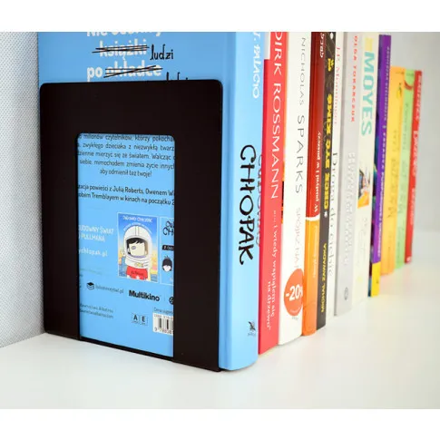 Wizualizacja czarnej podpórki do książek Koril