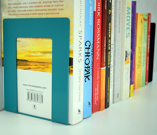 Metalowa podpórka na książki Urax kolor niebieski